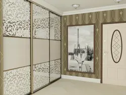 Photo Of Wardrobes In The Bedroom With A Pattern On One Mirror