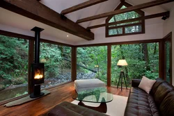 Living room interior forest