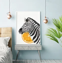 Interior living room zebra