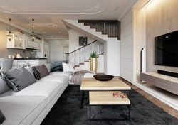 Interiors of living rooms of townhouses