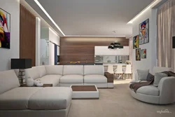 Interiors of living rooms of townhouses