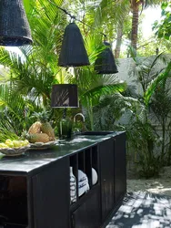 Tropical kitchen interior