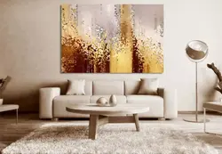 Living room interior abstract art