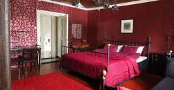 Crimson bedroom interior