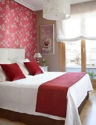 Crimson bedroom interior