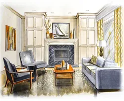 Living room interior perspective