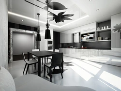 Kitchen interior white ceiling