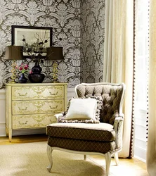Damask In The Living Room Interior