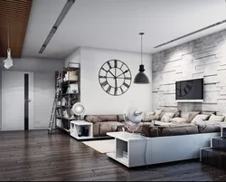 Loft interior bedroom living room
