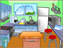Room interiors children's kitchens