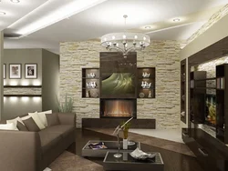 Living room interior made of plaster