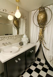 Chrome in the bathroom interior