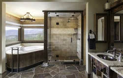 Natural interior in the bathroom