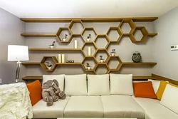 Honeycombs in the bedroom interior