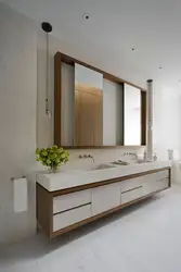 Bathroom interior white cabinet