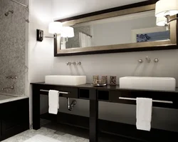 Bathroom interior white cabinet