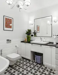 Bathroom interior white cabinet