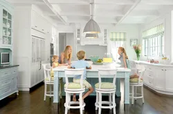 Family in the kitchen interior