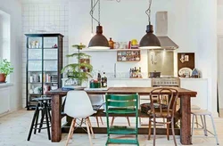 Family in the kitchen interior