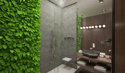 Greenery in the bathroom interior