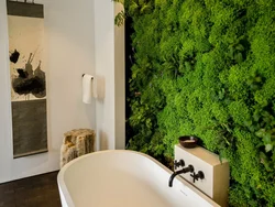 Зелень в интерьере ванной