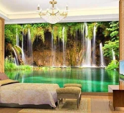 Waterfalls in the bedroom interior