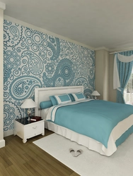 Bedroom interior with patterns