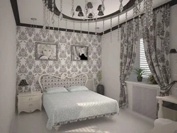 Bedroom interior with patterns