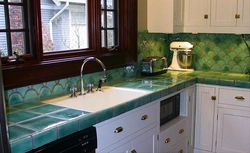 Kitchen Interior Green Marble