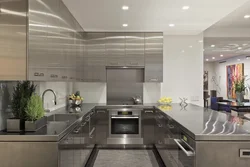 Kitchen interior with chrome