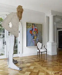 Sculptures in the living room interior