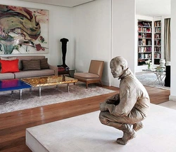 Sculptures in the living room interior