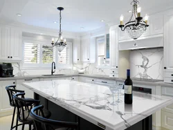 Marble table kitchen interiors