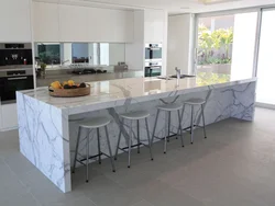 Marble table kitchen interiors