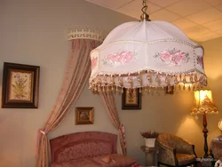 Lampshades in the bedroom interior