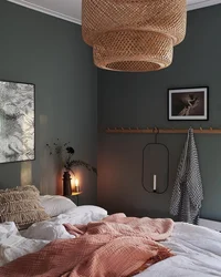 Lampshades in the bedroom interior