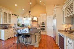 Light kitchen in the interior