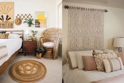 Macrame in the living room interior