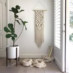 Macrame in the living room interior
