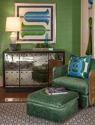 Malachite in the living room interior