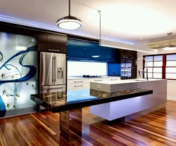 Kitchen interior with music