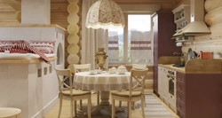 Kitchen interior with samovars