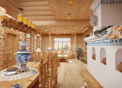 Kitchen interior with samovars