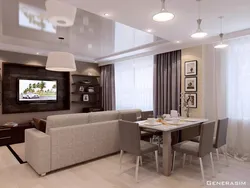 3D interior of kitchen living room