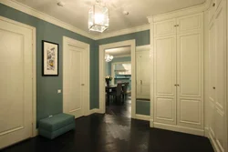 Gray green hallway interior