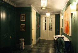 Gray green hallway interior
