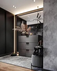 Gray-black hallway interior