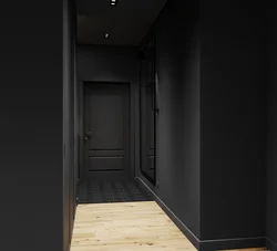 Gray-black hallway interior