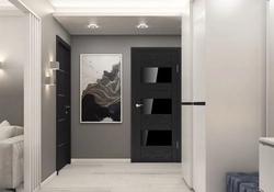 Gray-black hallway interior