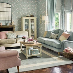 Pink Blue Living Room Interior